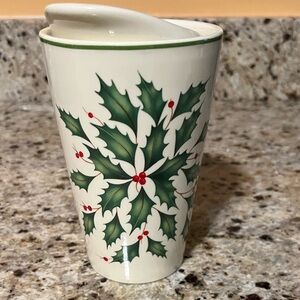 Lenox Reusable Christmas Pattern Cup with Lid